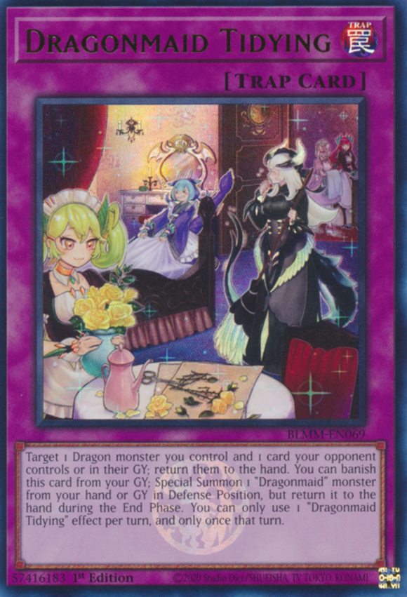Dragonmaid Tidying - BLMM-EN069 - Emblazoned Ultra Rare 1st Edition