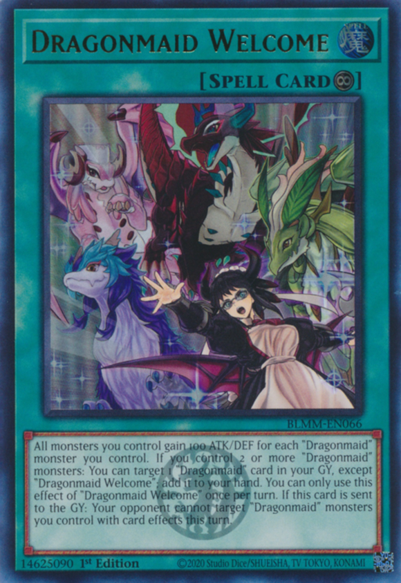 Dragonmaid Welcome - BLMM-EN066 - Emblazoned Ultra Rare 1st Edition