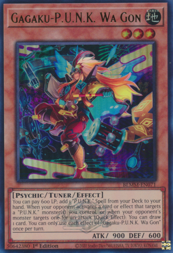 Gagaku-P.U.N.K. Wa Gon - BLMM-EN071 - Emblazoned Ultra Rare 1st Edition