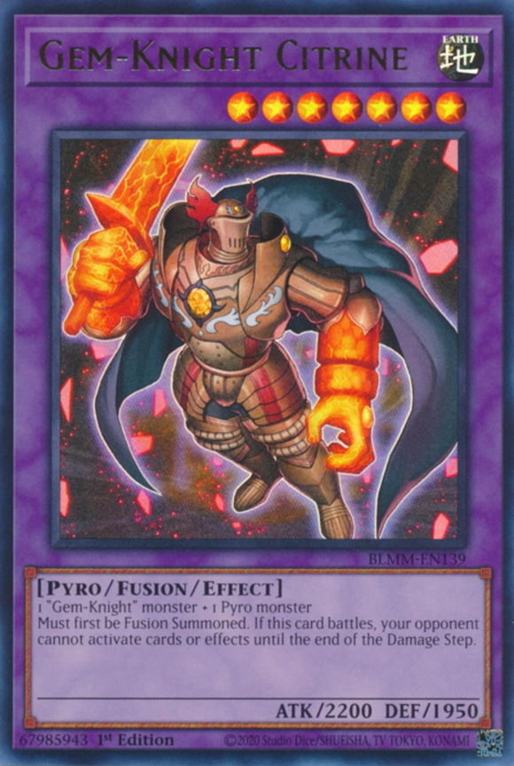 Gem-Knight Citrine - BLMM-EN139 - Ultra Rare 1st Edition
