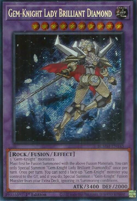 Gem-Knight Lady Brilliant Diamond - BLMM-EN145 - Secret Rare 1st Edition