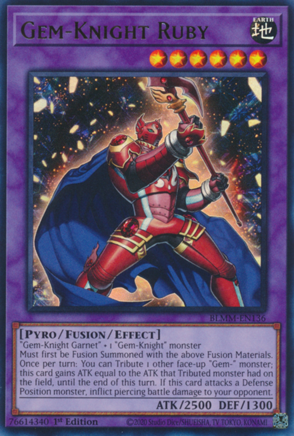 Gem-Knight Ruby - BLMM-EN136 - Ultra Rare 1st Edition