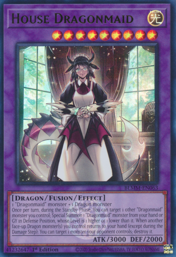 House Dragonmaid - BLMM-EN063 - Emblazoned Ultra Rare 1st Edition