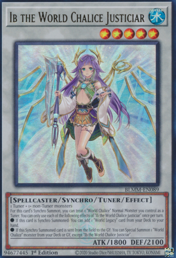 Ib the World Chalice Justiciar - BLMM-EN089 - Emblazoned Ultra Rare 1st Edition