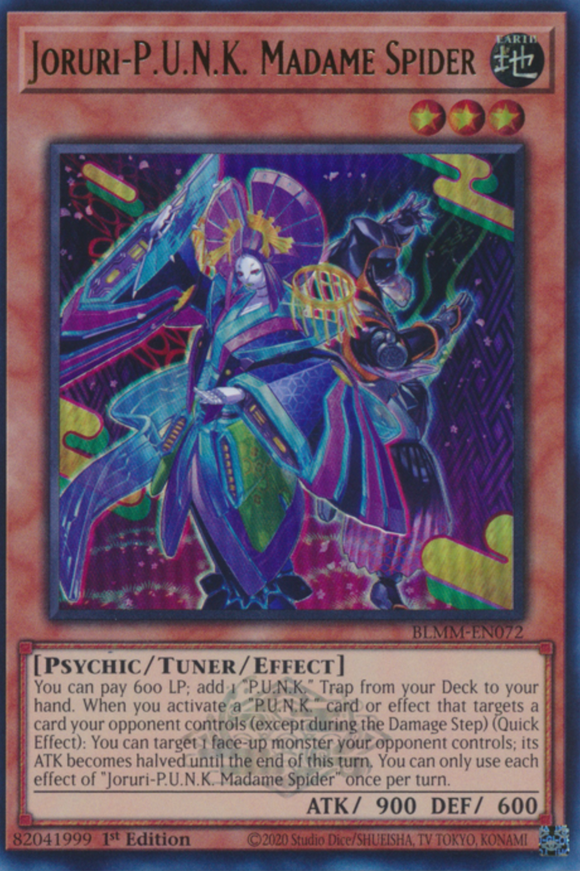 Joruri-P.U.N.K. Madame Spider - BLMM-EN072 - Emblazoned Ultra Rare 1st Edition