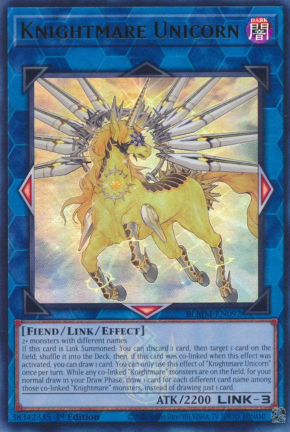 Knightmare Unicorn - BLMM-EN092 - Emblazoned Ultra Rare 1st Edition