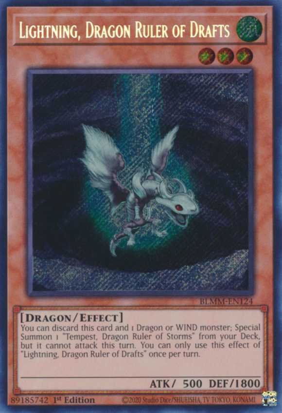 Lightning, Dragon Ruler of Drafts - BLMM-EN124 - Secret Rare 1st Edition