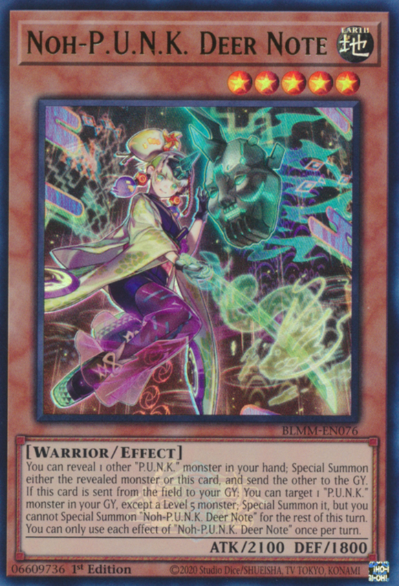 Noh-P.U.N.K. Deer Note - BLMM-EN076 - Emblazoned Ultra Rare 1st Edition