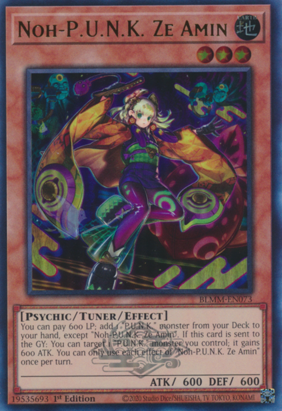 Noh-P.U.N.K. Ze Amin - BLMM-EN073 - Emblazoned Ultra Rare 1st Edition