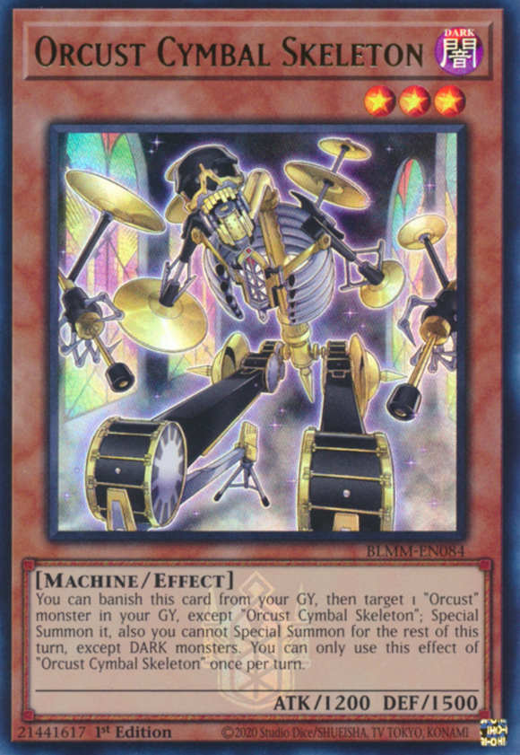 Orcust Cymbal Skeleton - BLMM-EN084 - Emblazoned Ultra Rare 1st Edition