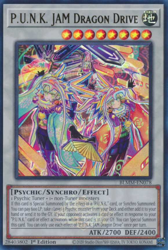 P.U.N.K. JAM Dragon Drive - BLMM-EN078 - Emblazoned Ultra Rare 1st Edition