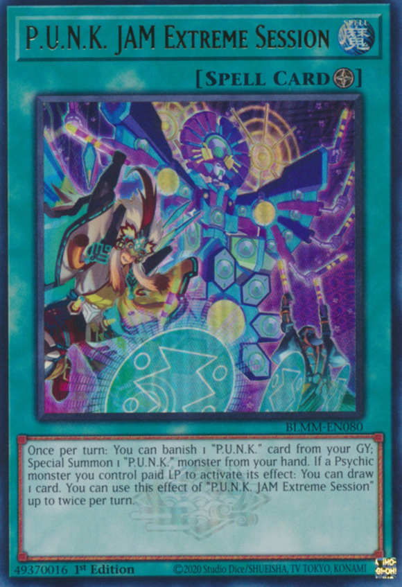 P.U.N.K. JAM Extreme Session - BLMM-EN080 - Emblazoned Ultra Rare 1st Edition
