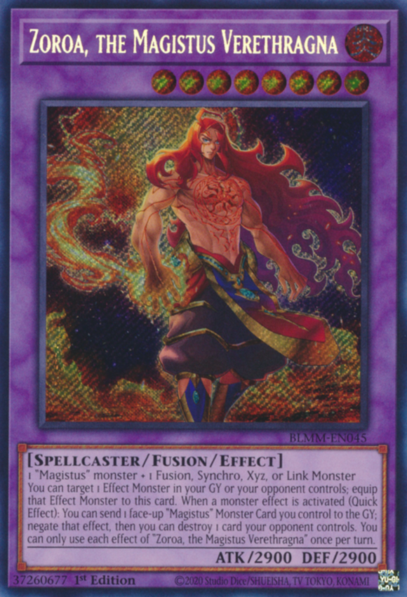 Zoroa, the Magistus Verethragna - BLMM-EN045 - Secret Rare 1st Edition