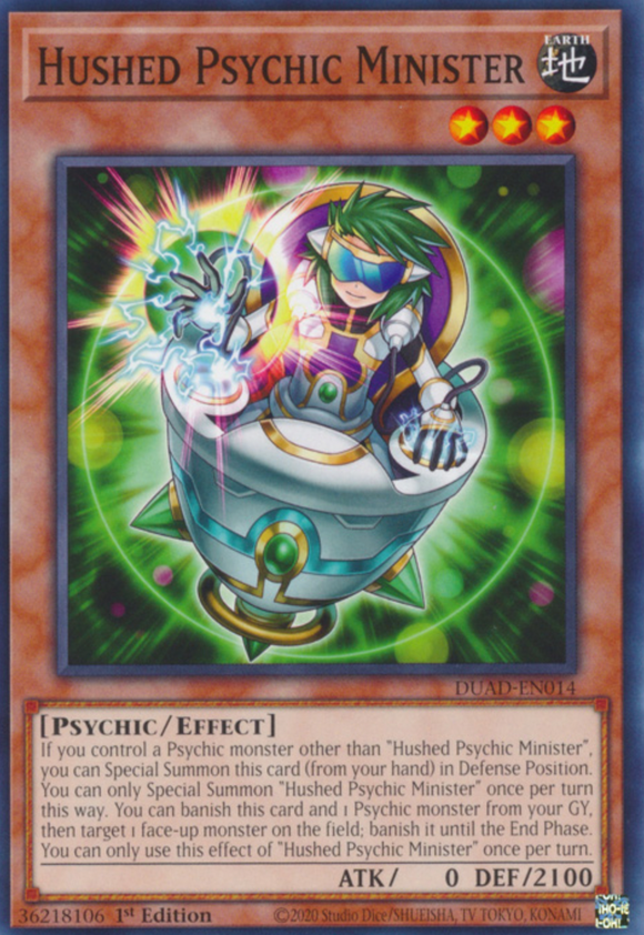 Hushed Psychic Minster - DUAD-EN014 - Common 1st Edition