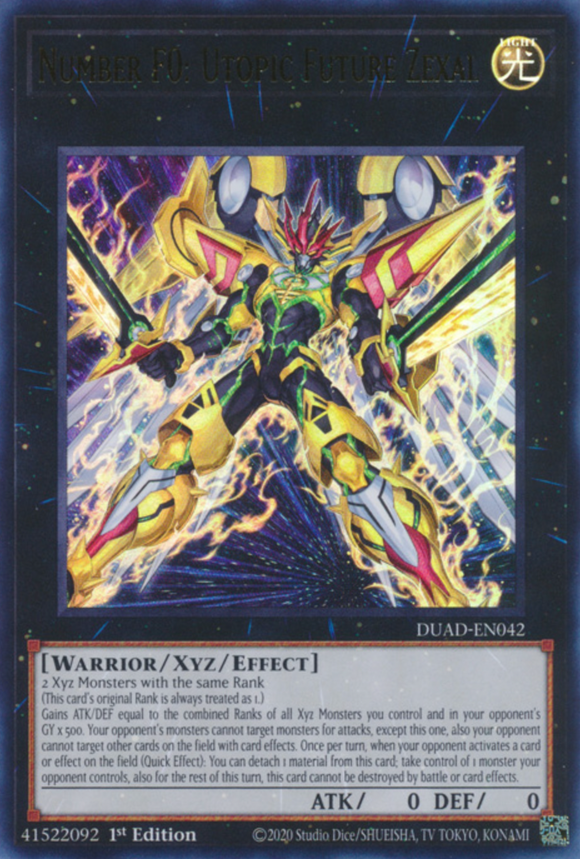 Number F0: Utopic Future Zexal - DUAD-EN042 - Ultra Rare 1st Edition