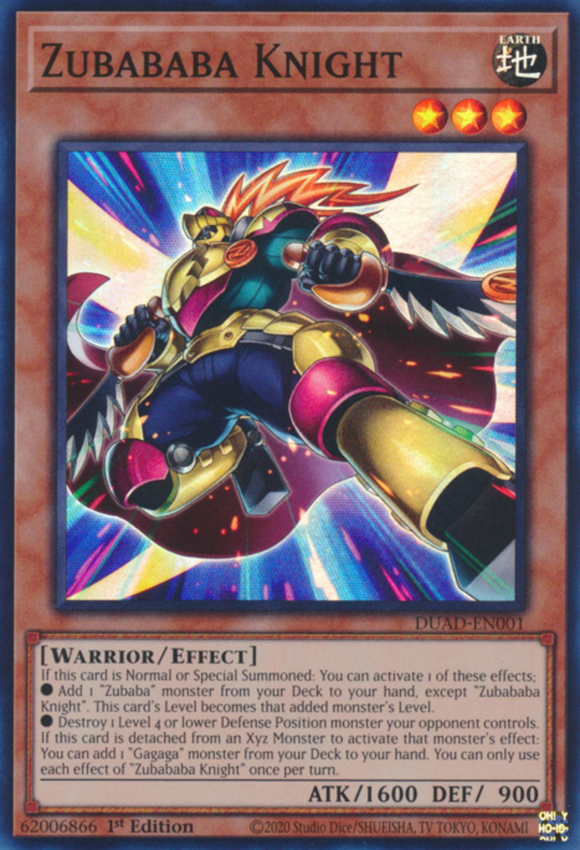 Zubababa Knight - DUAD-EN001 - Super Rare 1st Edition