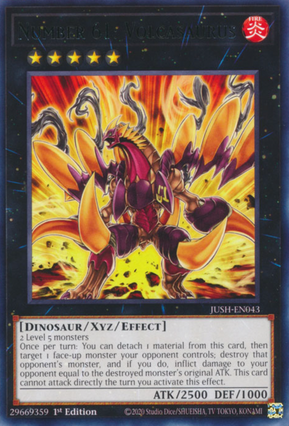 Number 61: Volcasaurus - JUSH-EN043 - Rare 1st Edition