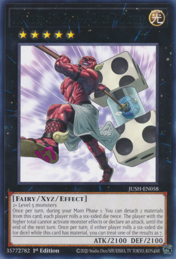 Number 67: Pair-a-Dice Smasher - JUSH-EN058 - Rare 1st Edition