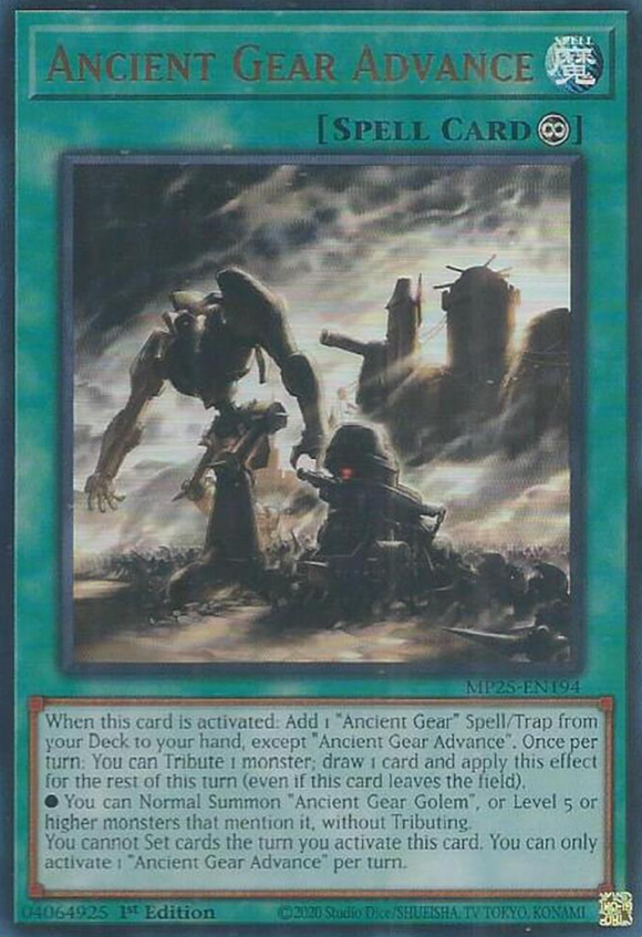 Ancient Gear Advance - MP25-EN194 - Ultra Rare 1st Edition