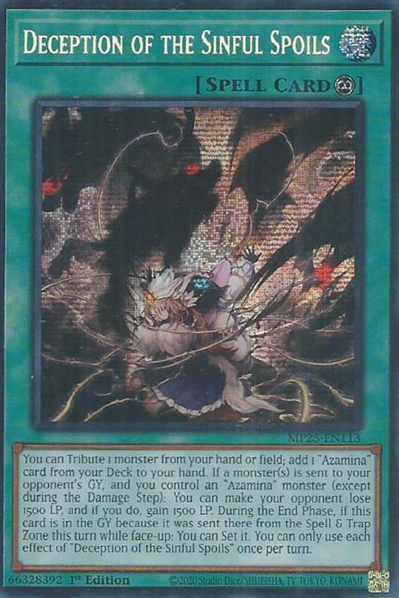 Deception of the Sinful Spoils - MP25-EN113 - Prismatic Secret Rare 1st Edition (PRE-ORDER) (DELAYED)