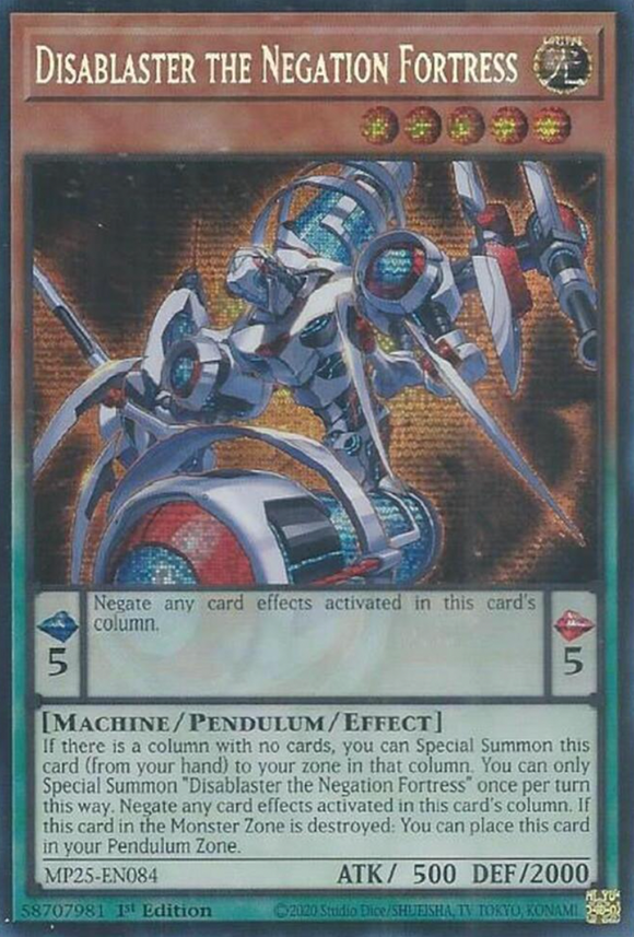 Disablaster the Negation Fortress - MP25-EN084 - Prismatic Secret Rare 1st Edition (PRE-ORDER) (DELAYED)