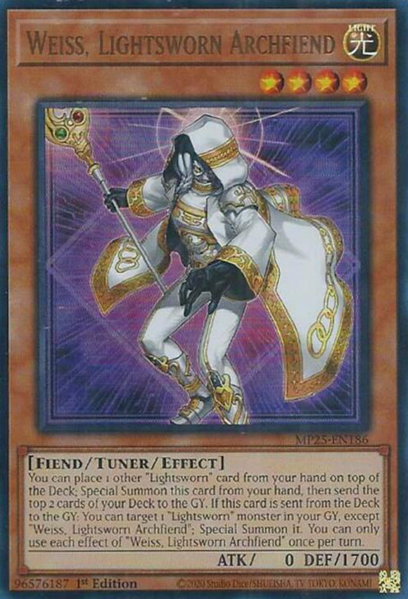 Weiss, Lightsworn Archfiend - MP25-EN186 - Ultra Rare 1st Edition