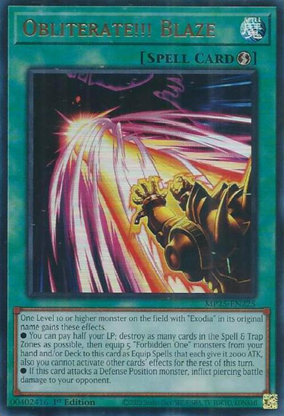Obliterate!!! Blaze - MP25-EN225 - Ultra Rare 1st Edition