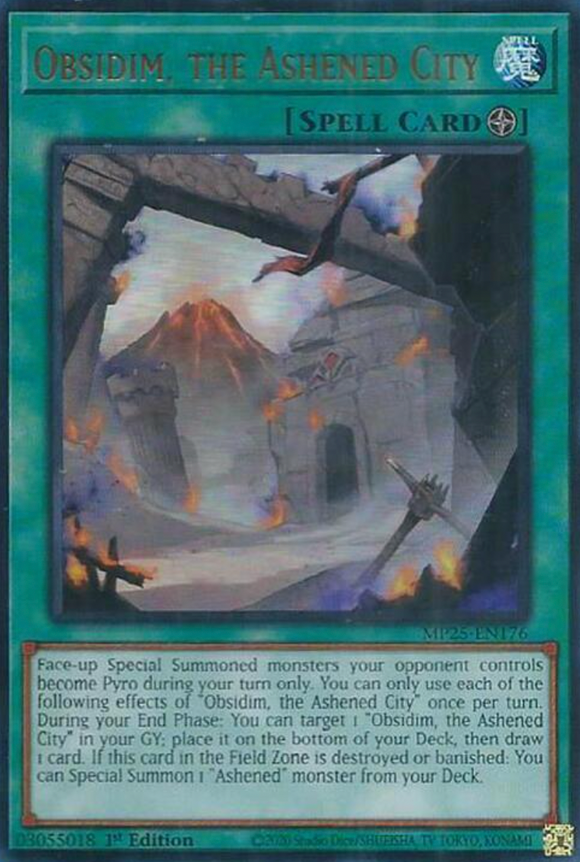 Obsidim, the Ashened City - MP25-EN176 - Ultra Rare 1st Edition