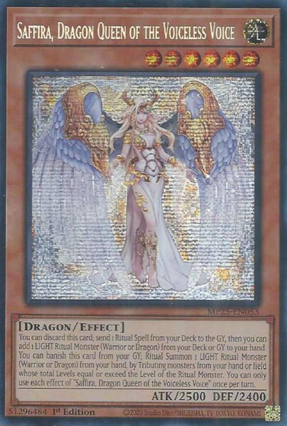 Saffira, Dragon Queen of the Voiceless Voice - MP25-EN053 - Prismatic Secret Rare 1st Edition (PRE-ORDER) (DELAYED)