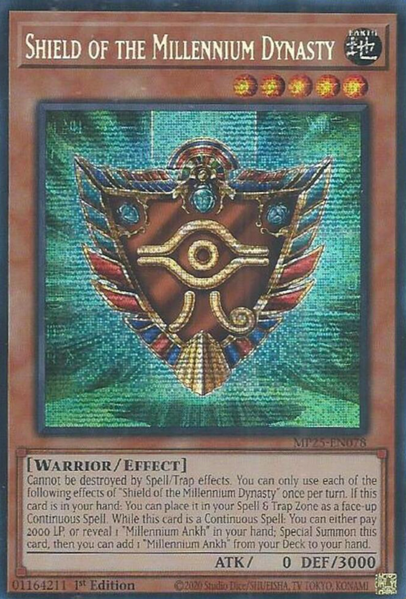 Shield of the Millennium Dynasty - MP25-EN078 - Prismatic Secret Rare 1st Edition (PRE-ORDER) (DELAYED)