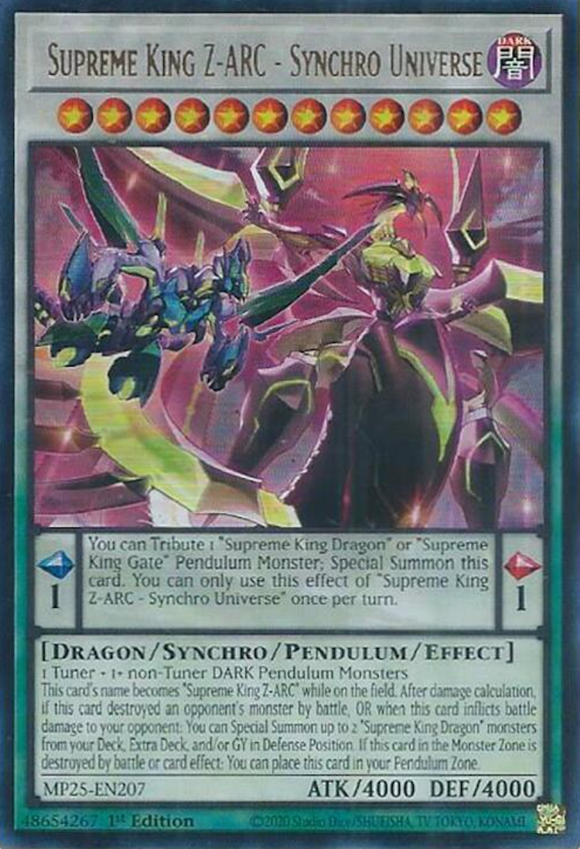 Supreme King Z-ARC - Synchro Universe - MP25-EN207 - Ultra Rare 1st Edition