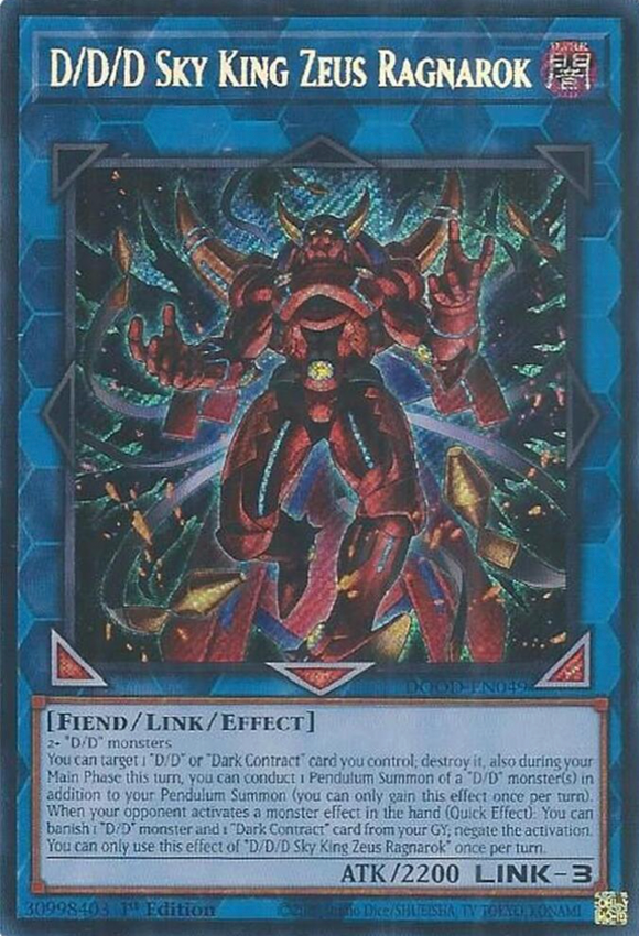 D/D/D Sky King Zeus Ragnarok - DOOD-EN049 - Secret Rare 1st Edition