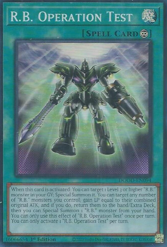 R.B. Operation Test - DOOD-EN094 - Super Rare 1st Edition