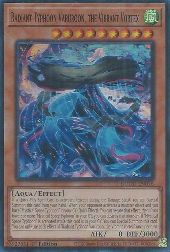 Radiant Typhoon Varuroon, the Vibrant Vortex - DOOD-EN016 - Super Rare 1st Edition