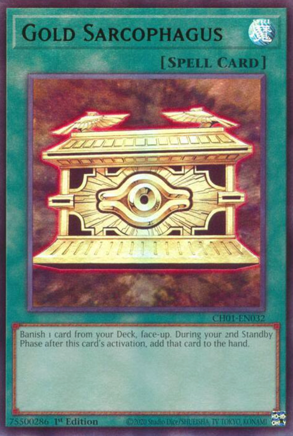 Gold Sarcophagus - CH01-EN032 - Ultra Rare 1st Edition