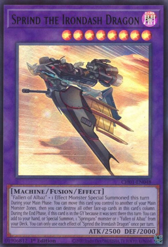 Sprind the Irondash Dragon - CH01-EN048 - Ultra Rare 1st Edition