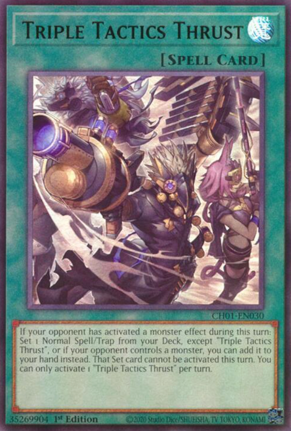 Triple Tactics Thrust - CH01-EN030 - Ultra Rare 1st Edition
