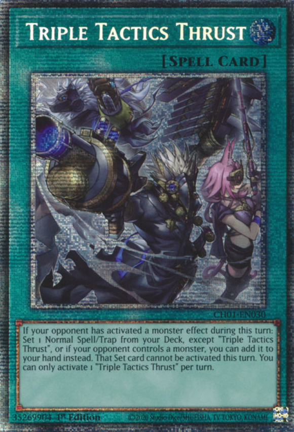 Triple Tactics Thrust - CH01-EN030 - Starlight Rare 1st Edition