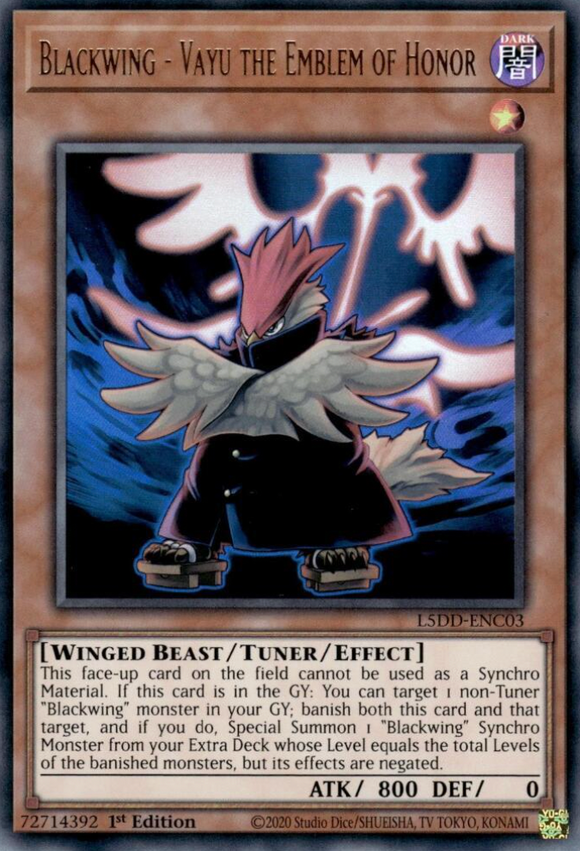 Blackwing - Vayu the Emblem of Honor - L5DD-ENC03 - Ultra Rare 1st Edition