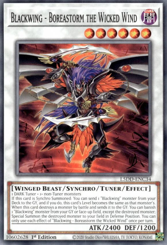 Blackwing - Boreastorm the Wicked Wind - L5DD-ENC34 - Common 1st Edition