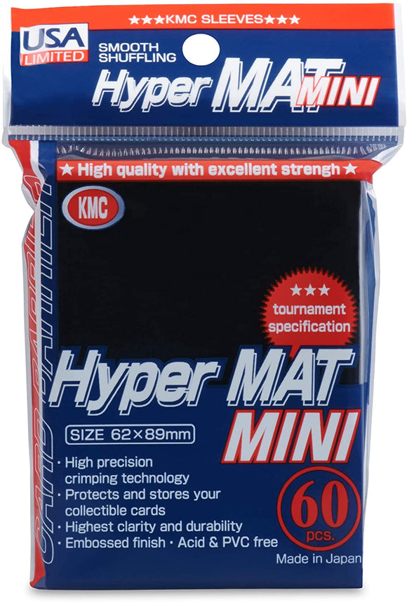 KMC Hyper Mat Mini - Black (60ct) - Yu-Gi-Oh Size