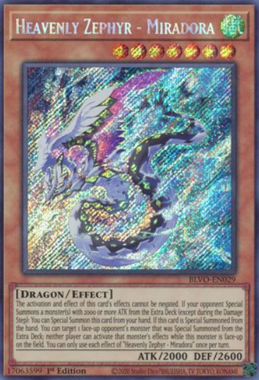 Heavenly Zephyr - Miradora - BLVO-EN029 - Secret Rare 1st Edition