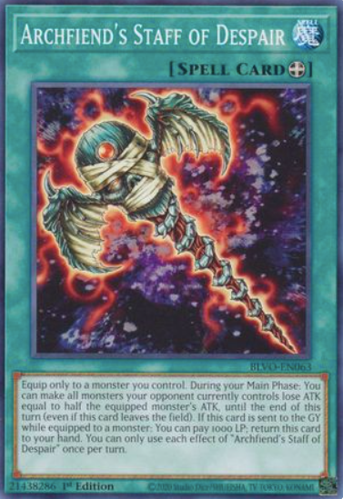 Archfiend's Staff of Despair - BLVO-EN063 - Common 1st Edition