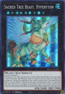 Sacred Tree Beast, Hyperyton - BLVO-EN047 - Super Rare 1st Edition