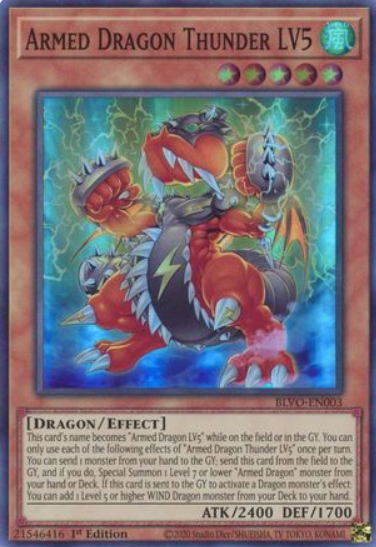 Armed Dragon Thunder LV5 - BLVO-EN003 - Super Rare 1st Edition
