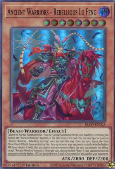 Ancient Warriors - Rebellious Lu Feng - BLVO-EN025 - Super Rare 1st Edition