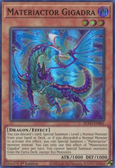 Materiactor Gigadra - BLVO-EN081 - Super Rare 1st Edition