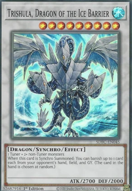 Trishula, Dragon of the Ice Barrier - SDFC-EN045 - Super Rare 1st Edition