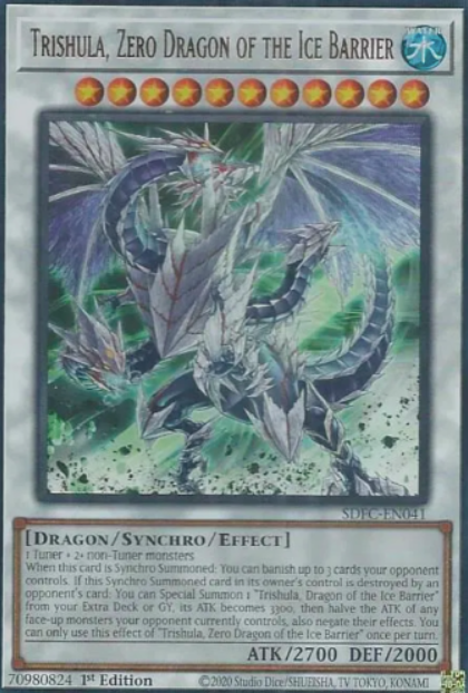 Trishula, Zero Dragon of the Ice Barrier - SDFC-EN041 - Ultra Rare 1st Edition