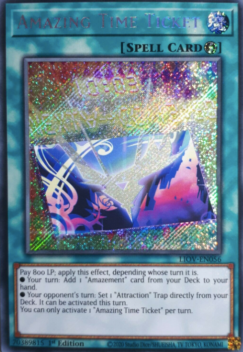 Amazing Time Ticket - LIOV-EN056 - Secret Rare 1st Edition
